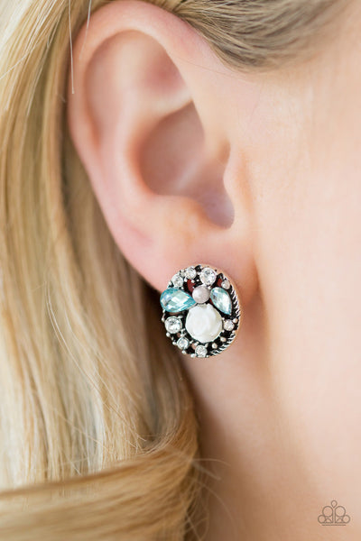 Paparazzi Accessories Pretty Perennial - Blue Earrings 