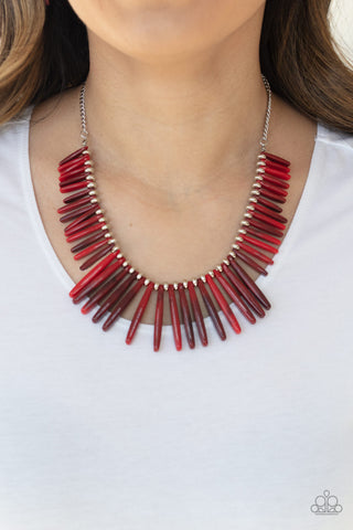 Paparazzi Accessories Out of My Element - Red Necklace & Earrings 