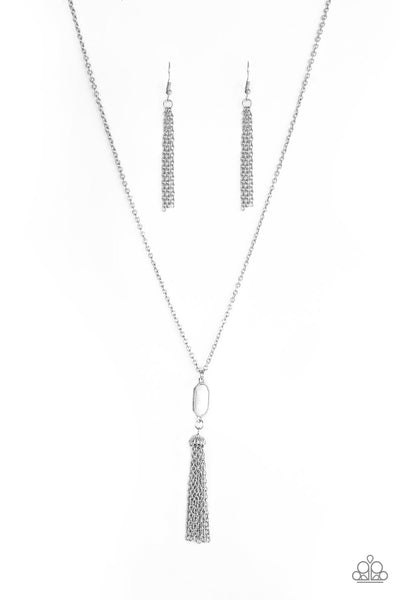 Paparazzi Accessories Tassel Tease - White Necklace & Earrings 