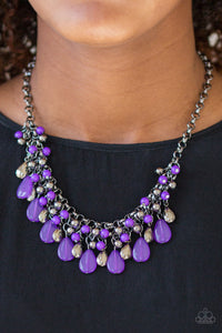 Paparazzi Accessories Diva Attitude - Purple Necklace & Earrings 