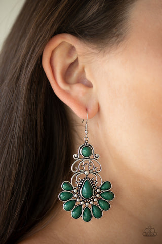 Paparazzi Accessories Paradise Parlor - Green Earrings