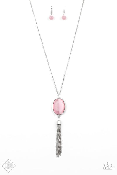 Paparazzi Accessories Tasseled Tranquility Pink Necklace & Earrings 