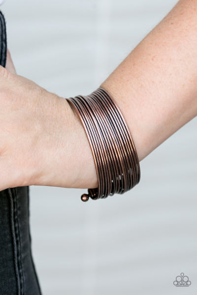 Paparazzi Accessories Tic Tac STACK! - Copper Bracelet 