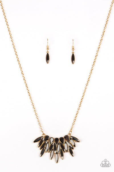 Paparazzi Accessories Crowning Moment - Gold Necklace & Earrings 