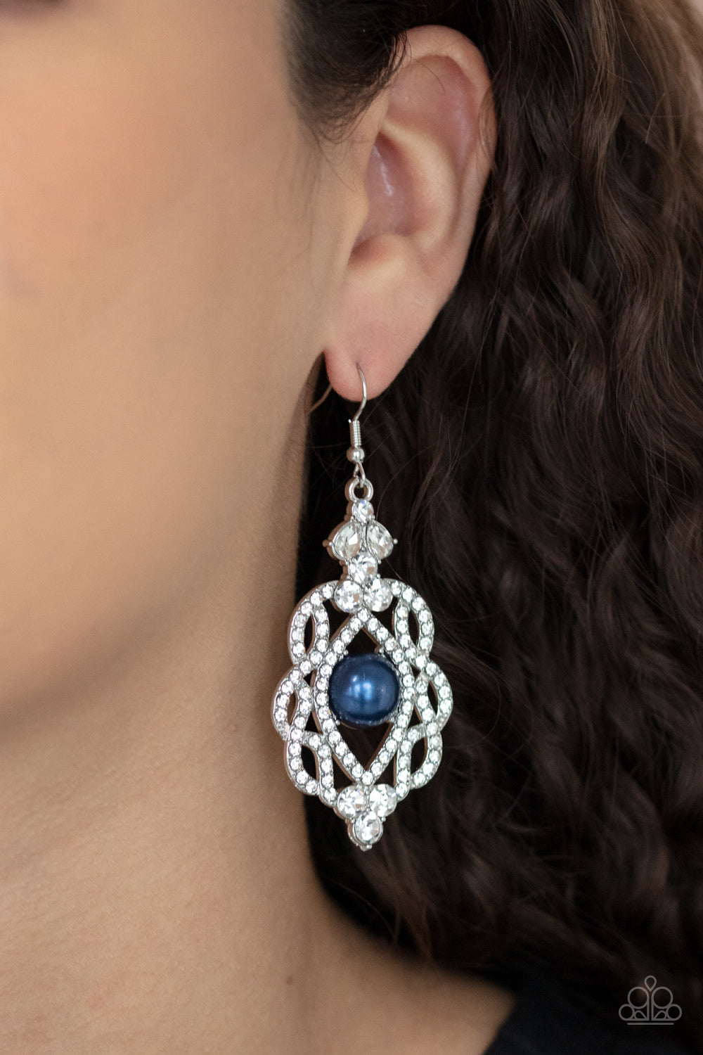 Paparazzi Accessories Rhinestone Renaissance - Blue Earrings 