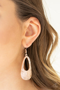 Paparazzi Accessories Mean Sheen - Rose Gold Earrings 