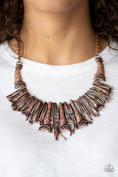 Paparazzi Accessories In The MANE-stream - Copper Necklace & Earrings 