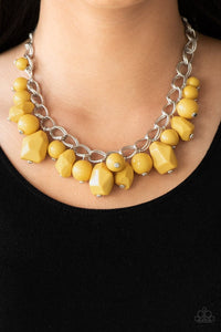 Paparazzi Accessories Gorgeously Globetrotter - Yellow Necklace & Earrings 