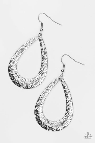 Paparazzi Accessories Straight Up Shimmer - Silver Earrings 