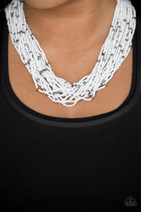 Paparazzi Accessories Summer Samba - White Necklace & Earrings 