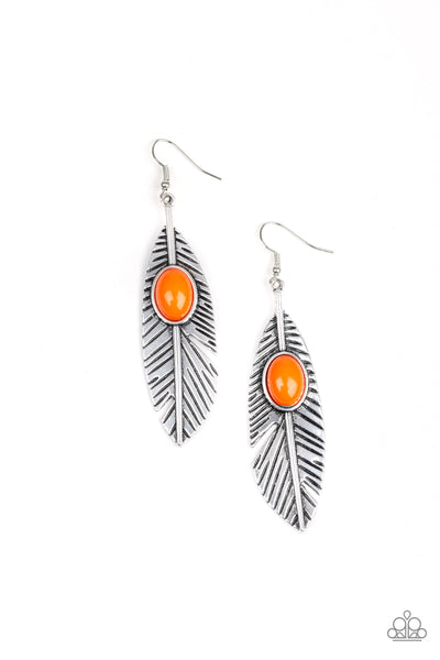 Paparazzi Accessories Quill Thrill - Orange Earrings 