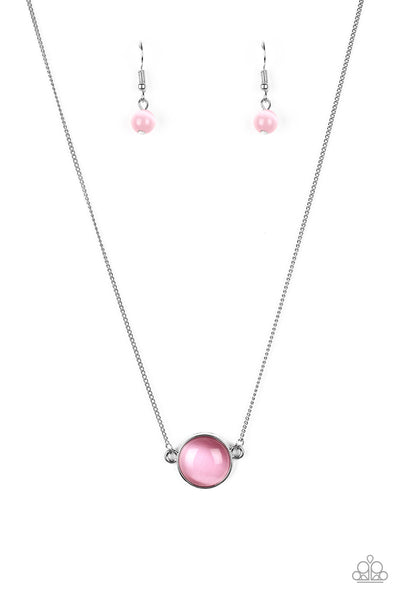 Paparazzi Accessories Rose-Colored Glasses - Pink Necklace & Earrings 