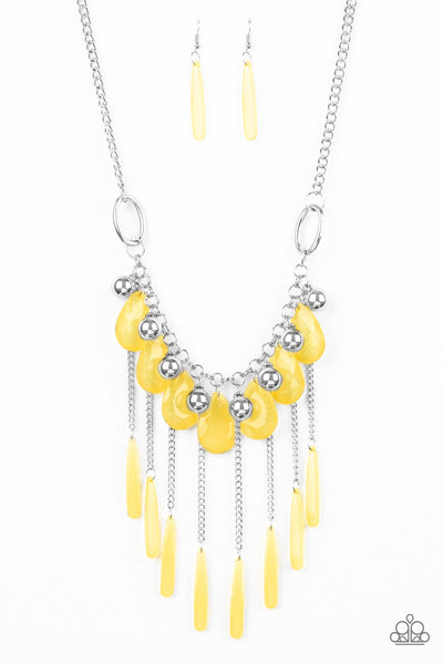 Paparazzi Accessories Roaring Riviera - Yellow Necklace & Earrings 