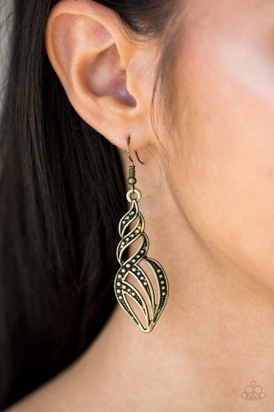 Paparazzi Accessories Wheres The Fire? - Brass Earrings 