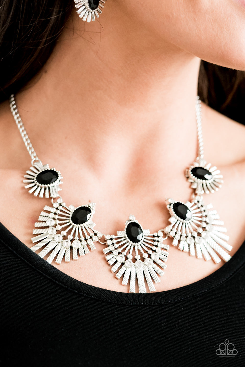 Paparazzi Accessories Miss YOU-niverse - Black Necklace & Earrings 