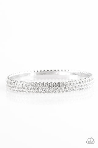 Paparazzi Accessories Ballroom Bling - White Bracelet 