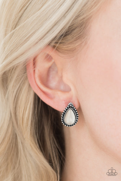 Paparazzi Accessories Wouldnt GLEAM Of It - White Post Earrings 