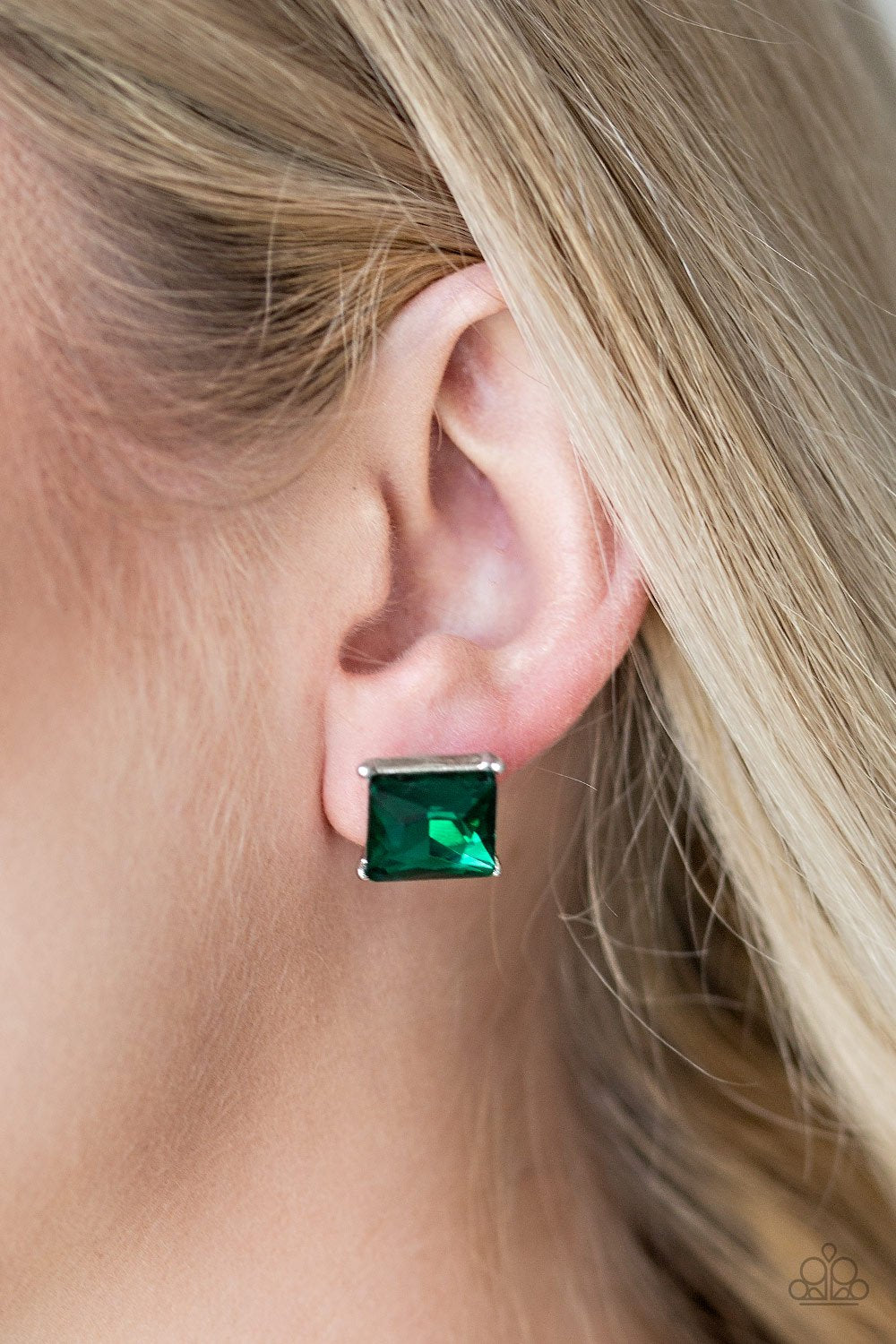 Paparazzi Accessories The Big Bang Green Earrings 