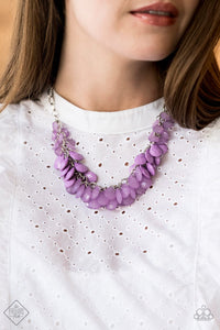 Paparazzi Accessories Colorfully Clustered Purple Necklace & Earrings 