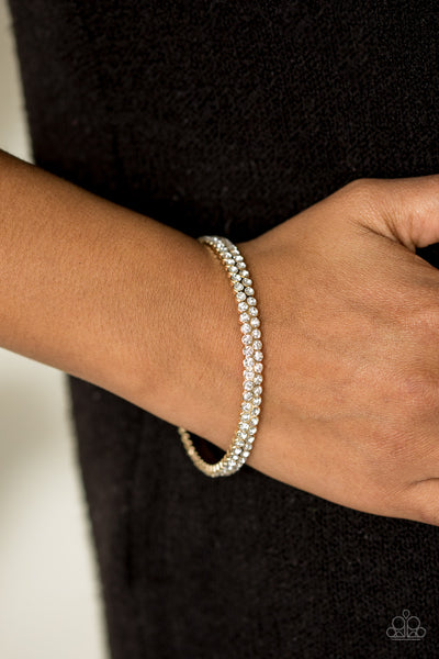 Paparazzi Accessories Decked Out In Diamonds - Gold Bracelet 