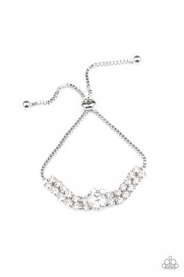 Paparazzi Accessories Gorgeously Glitzy White Bracelet