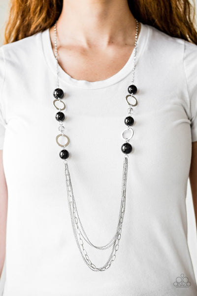 Paparazzi Accessories Its About SHOWTIME! - Black Necklace & Earrings 