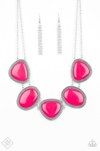 Paparazzi Accessories Viva La VIVID Pink Necklace & Earrings 