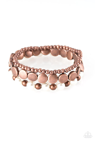 Paparazzi Accessories Girly Girl Glamour - Copper Bracelet 