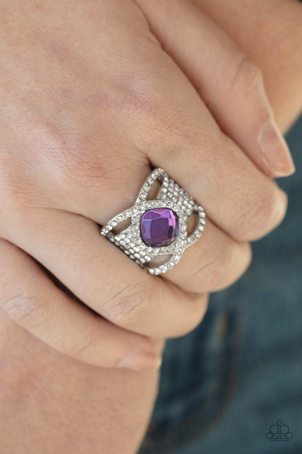 Paparazzi Accessories Triple Crown Twinkle - Purple Ring