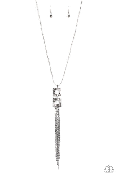 Paparazzi Accessories Times Square Stunner - Silver Necklace & Earrings 