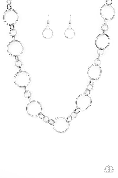 Paparazzi Accessories Classic Combo - Silver Necklace & Earrings 