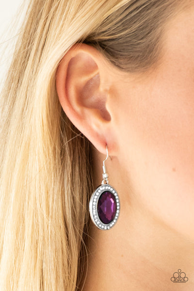 Paparazzi Accessories Only FAME In Town - Purple Earrings 