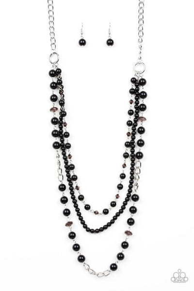 Paparazzi Accessories New York City Chic - Black Necklace & Earrings 