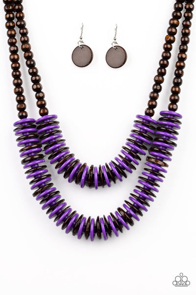 Paparazzi Accessories Dominican Disco - Purple Necklace & Earrings 