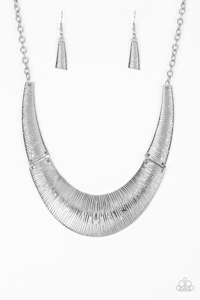 Paparazzi Accessories Feast or Famine - Silver Necklace & Earrings 