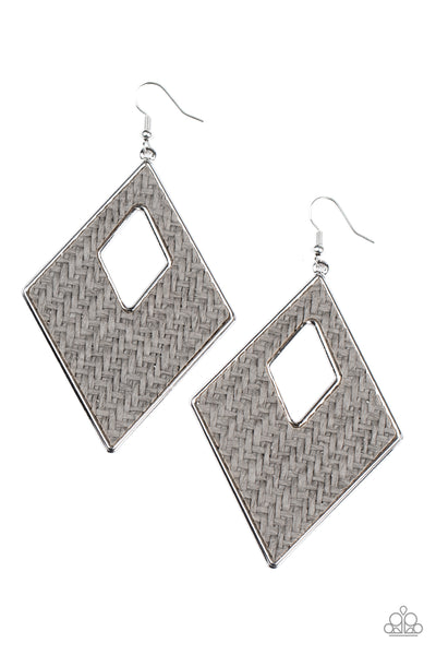 Paparazzi Accessories Woven Wanderer - Silver Earrings 