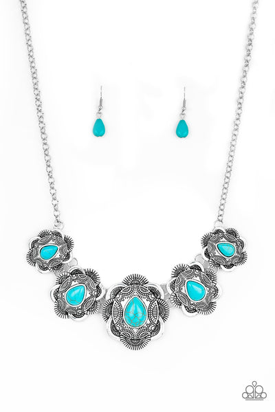 Paparazzi Accessories Too Many Chiefs - Blue Necklace & Earrings 