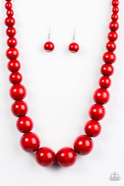 Paparazzi Accessories Effortlessly Everglades - Red Necklace & Earrings 