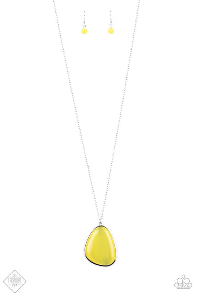 Paparazzi Accessories Ethereal Experience - Yellow Necklace & Earrings 