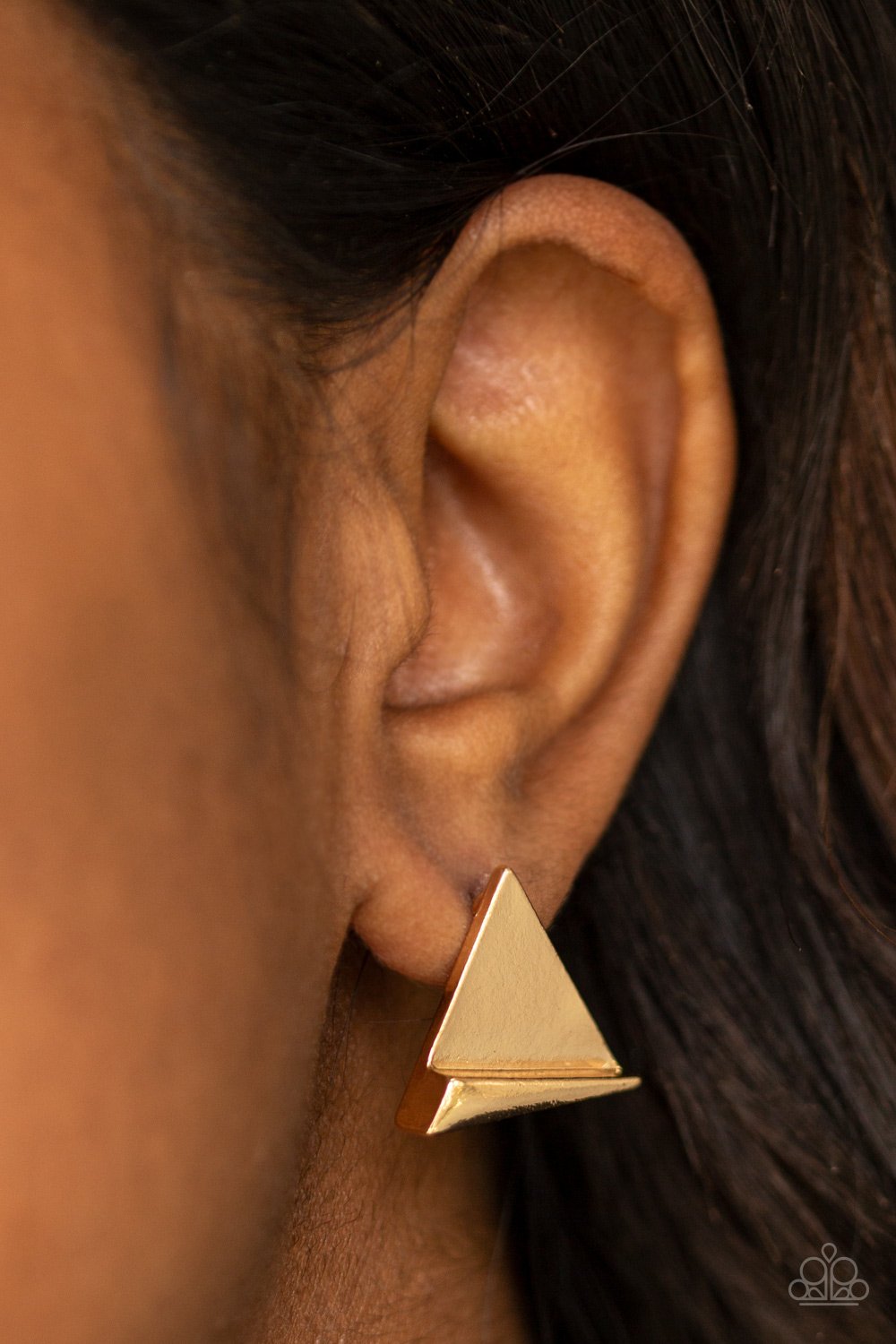 Paparazzi Accessories Die TRI-ing - Gold Earrings 