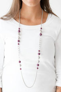 Paparazzi Accessories - Uptown Talker - Purple Necklace & Earrings 