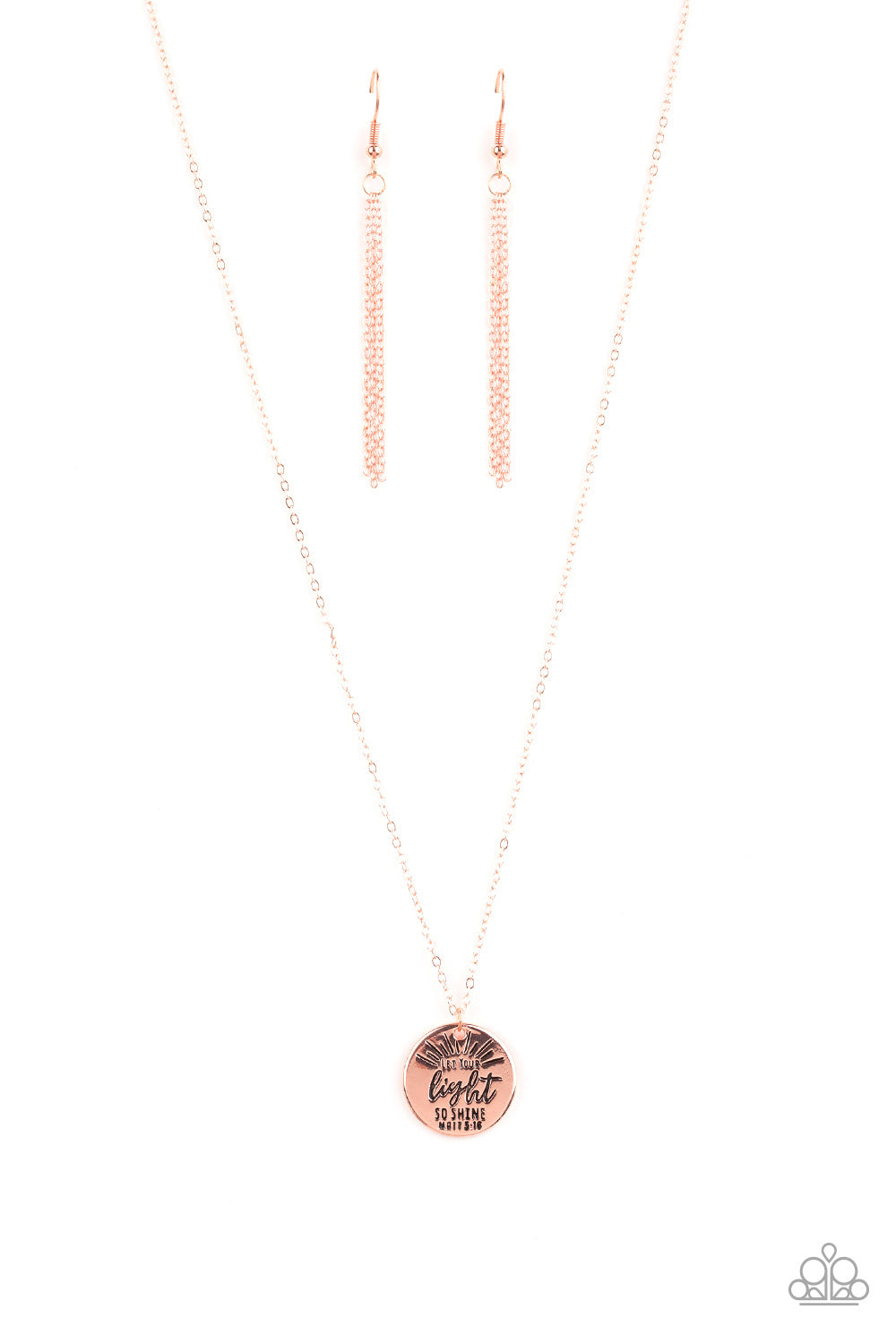 Paparazzi Accessories Let Your Light So Shine - Copper Necklace & Earrings 