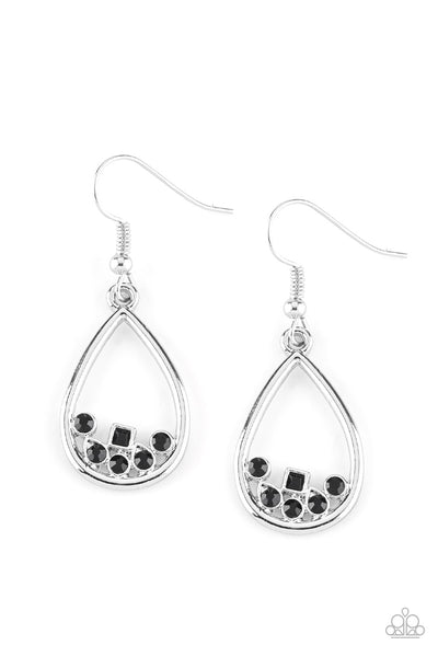 Paparazzi Accessories Raindrop Radiance - Black Earrings 