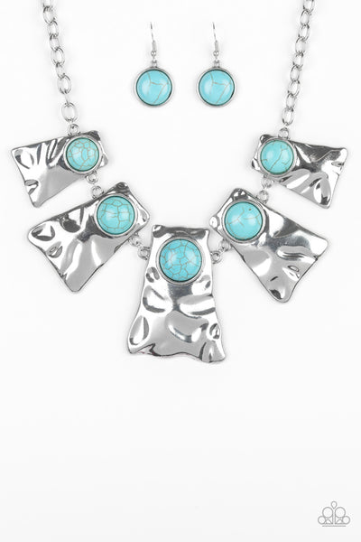 Paparazzi Accessories Cougar - Blue Necklace & Earrings 