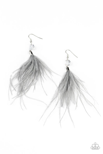 Paparazzi Accessories Feathered Flamboyance - Silver Earrings 