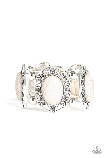 Paparazzi Accessories Rodeo Rancho - White Bracelet 