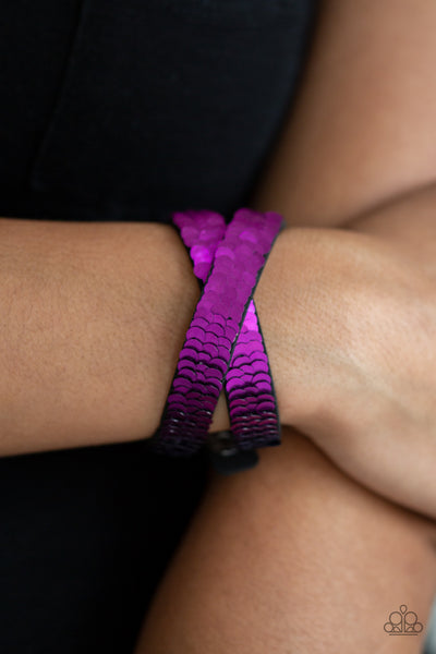 Paparazzi Accessories Under The SEQUINS - Purple Bracelet 