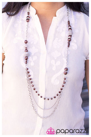 Paparazzi Accessories Enmeshed In Elegance - Brown Necklace & Earrings 