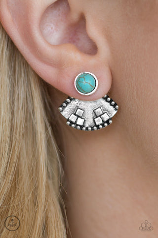Paparazzi Accessories Stylishly Santa Fe - Blue Post Earrings 