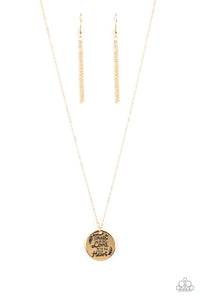 Paparazzi Accessories All You Need Is Trust - Gold Necklace & Earrings 